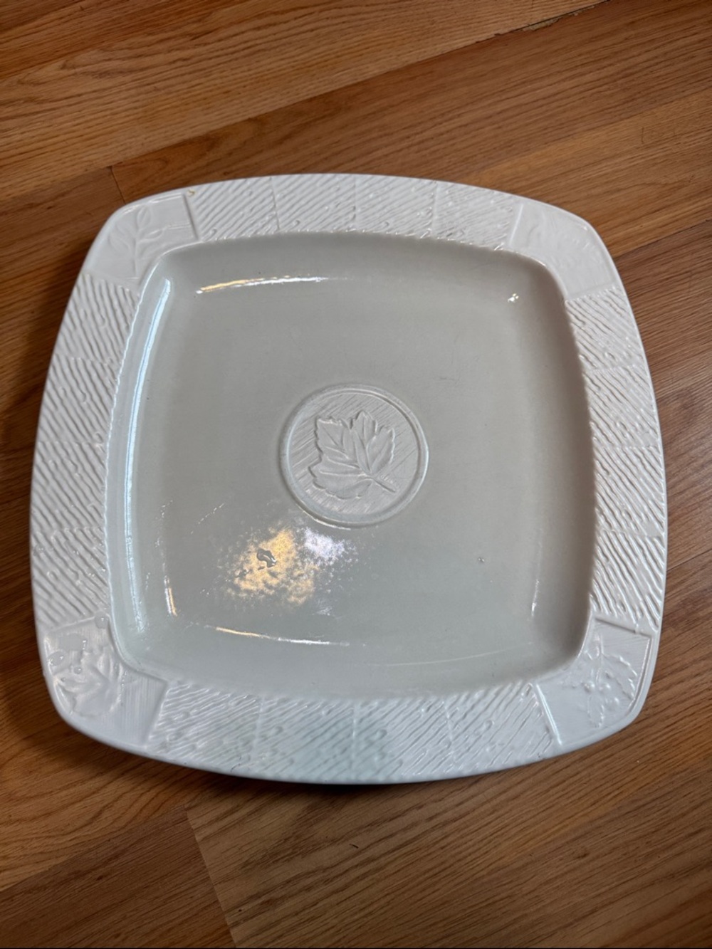 Pfaltzgraff Sierra large square serving platter ceramic leaf pattern